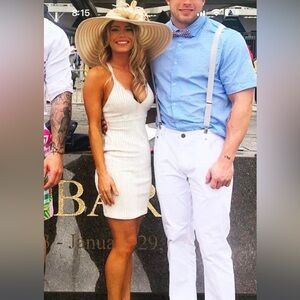 White crochet lace dress